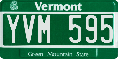 VT license plate YVM595