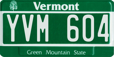 VT license plate YVM604