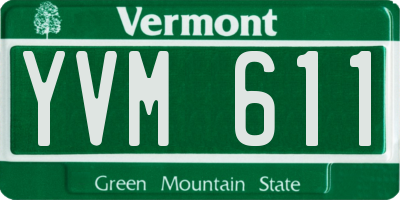VT license plate YVM611