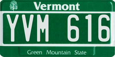 VT license plate YVM616