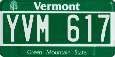 VT license plate YVM617