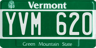 VT license plate YVM620