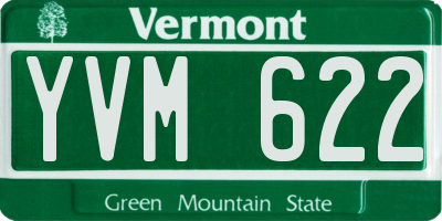 VT license plate YVM622