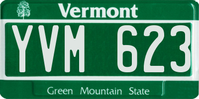 VT license plate YVM623