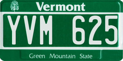 VT license plate YVM625