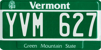 VT license plate YVM627