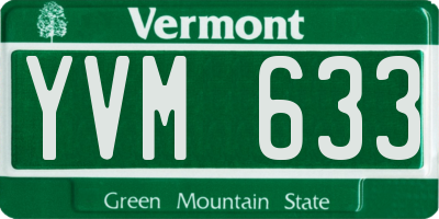 VT license plate YVM633
