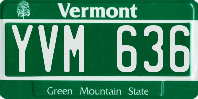 VT license plate YVM636