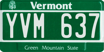 VT license plate YVM637