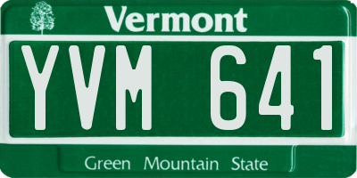 VT license plate YVM641