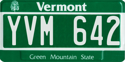 VT license plate YVM642