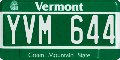 VT license plate YVM644