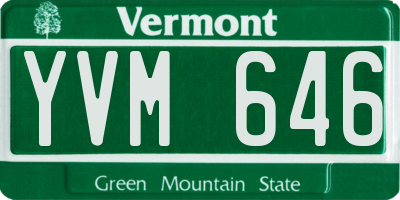 VT license plate YVM646