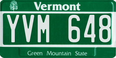 VT license plate YVM648