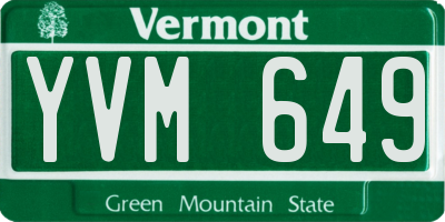 VT license plate YVM649