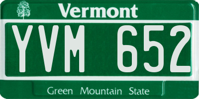 VT license plate YVM652