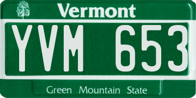 VT license plate YVM653