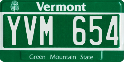 VT license plate YVM654