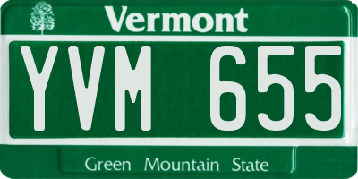 VT license plate YVM655