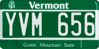 VT license plate YVM656