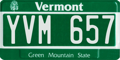 VT license plate YVM657