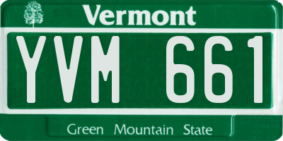 VT license plate YVM661