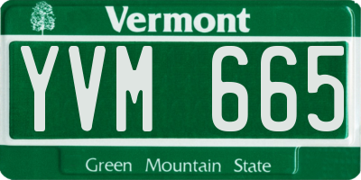 VT license plate YVM665