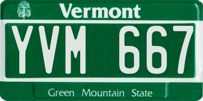 VT license plate YVM667