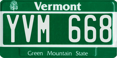 VT license plate YVM668