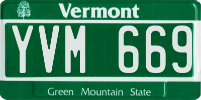 VT license plate YVM669