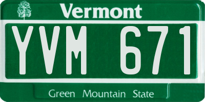 VT license plate YVM671