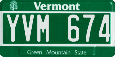 VT license plate YVM674