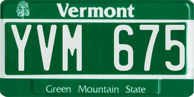 VT license plate YVM675