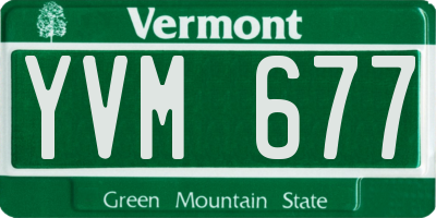 VT license plate YVM677