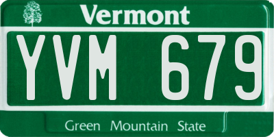 VT license plate YVM679