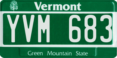 VT license plate YVM683