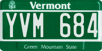 VT license plate YVM684