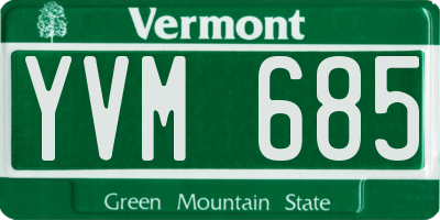 VT license plate YVM685