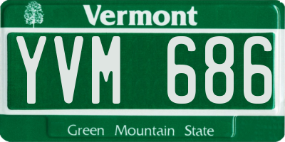 VT license plate YVM686
