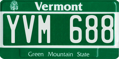 VT license plate YVM688