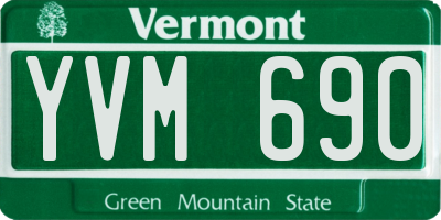 VT license plate YVM690