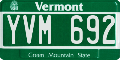 VT license plate YVM692