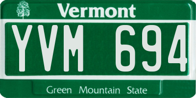 VT license plate YVM694