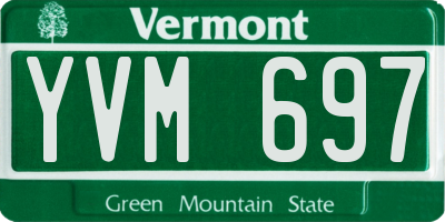 VT license plate YVM697