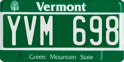 VT license plate YVM698