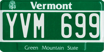 VT license plate YVM699