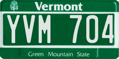 VT license plate YVM704