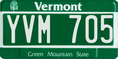VT license plate YVM705