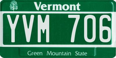 VT license plate YVM706