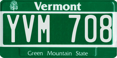 VT license plate YVM708